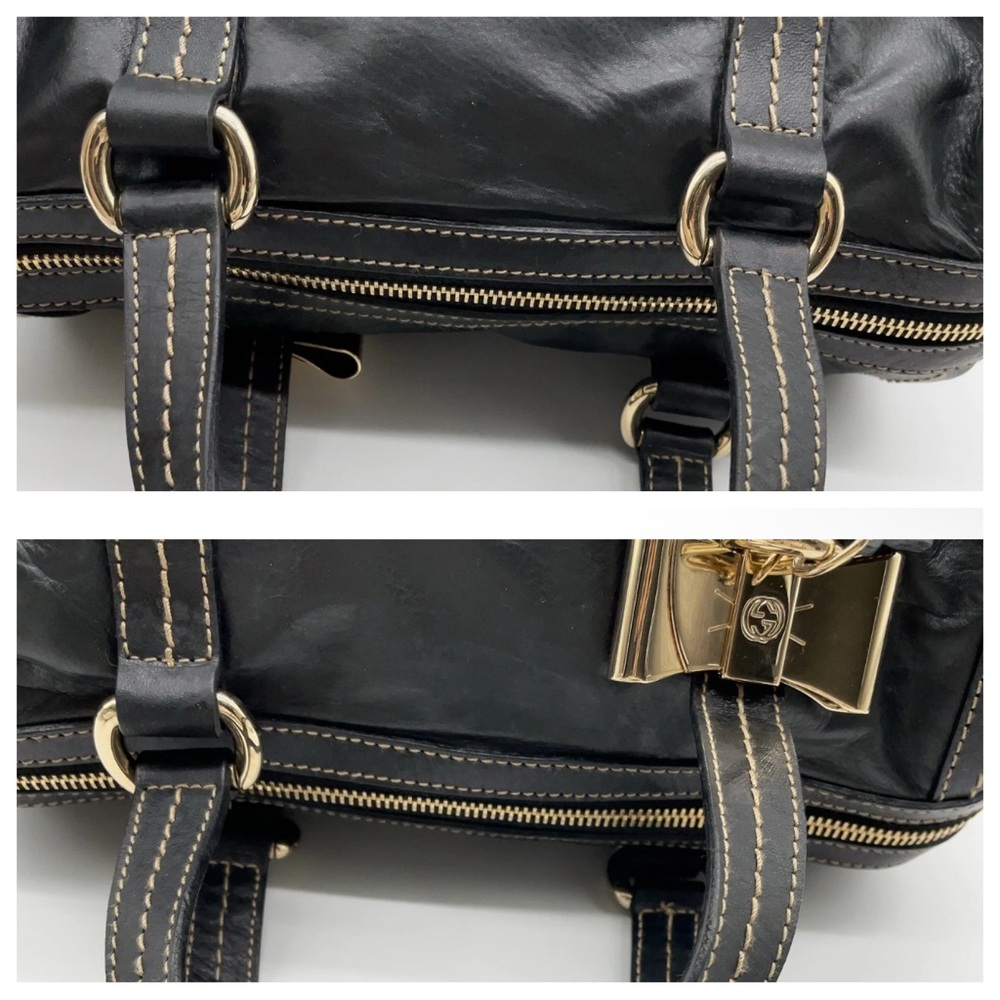 Gucci vintage Duchessa Black Leather mini Boston bag - Picture 6 of 16